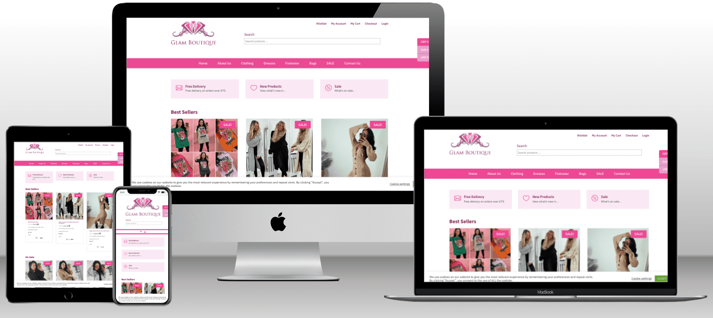 Glam Boutique Manchester Website