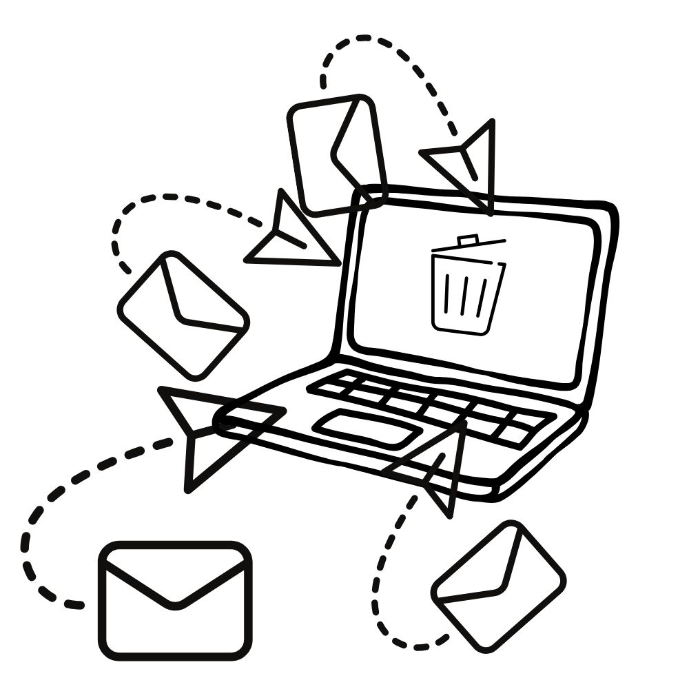 a Domain email address is less likely to land into spam like these emails heading to a laptop