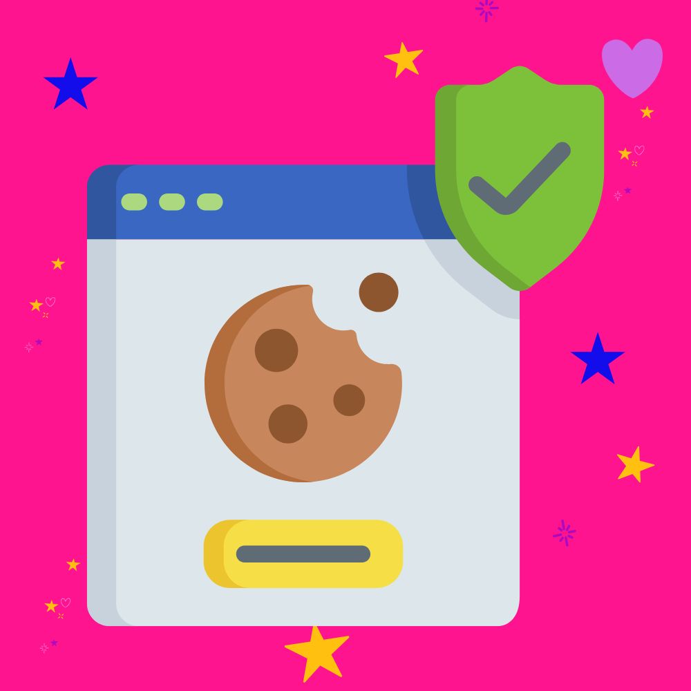 Is my website compliant? A tablet screen with a half-eaten cookie on it and a green shield