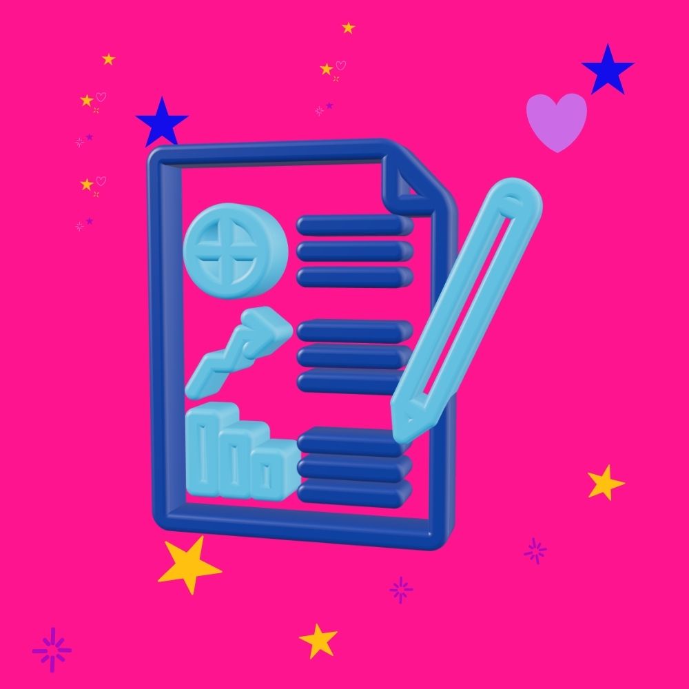How to create an email list - a 3d graphic of a blue file, filled out with a pen next to it to illustrate collecting data