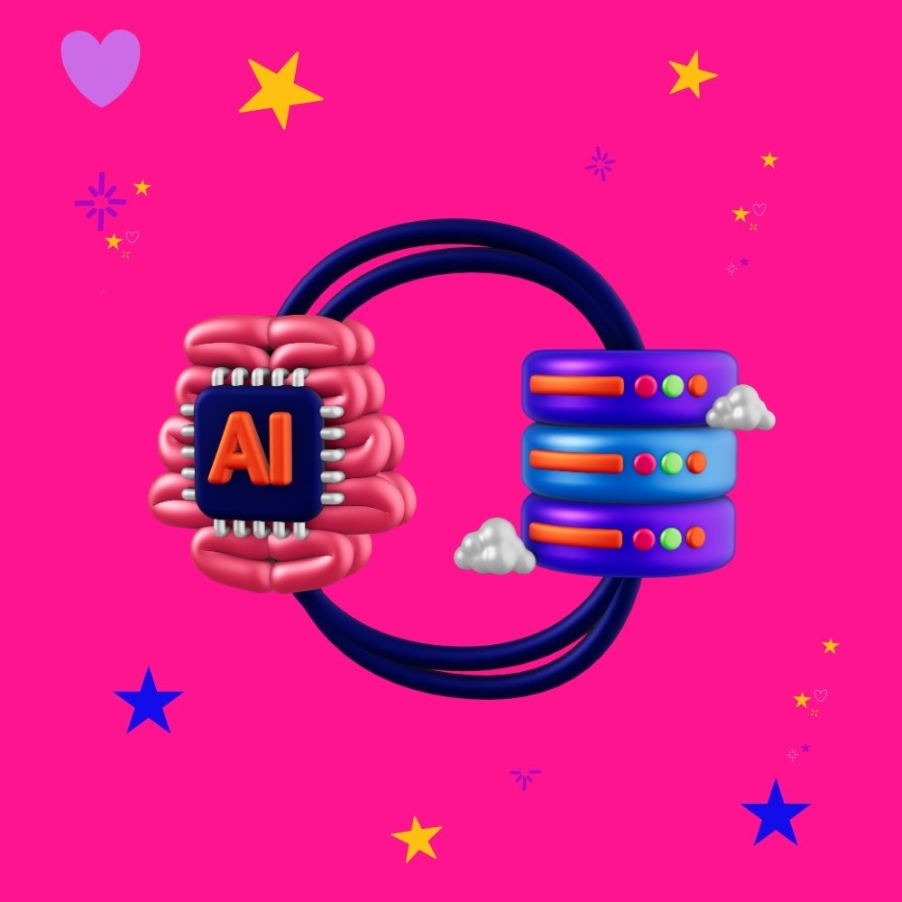 an AI 'brain' connected to a computer framework to illustrate how to use AI for your business