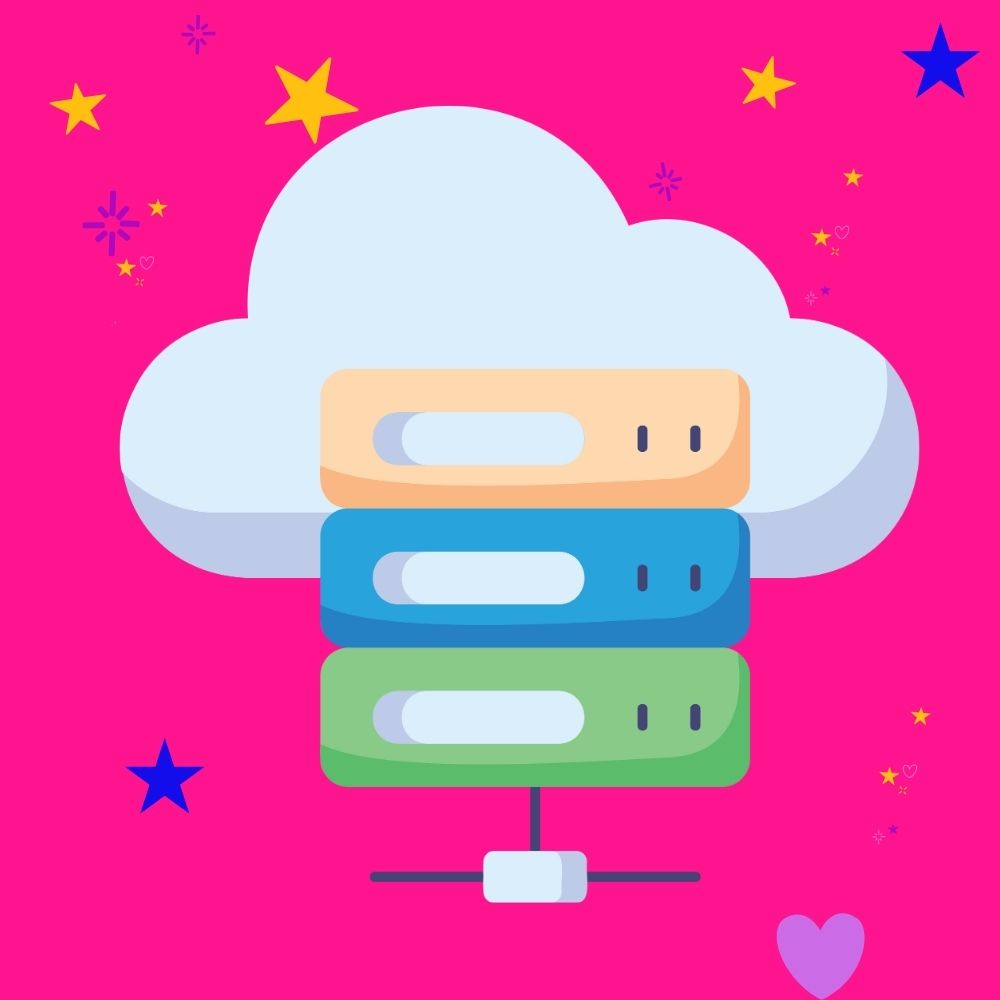 What is WordPress blog - a cloud with computer terminals coming out of it to represent hosting