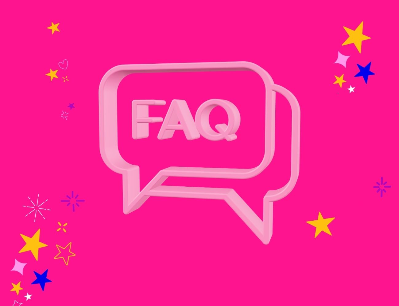 A pink speech bubble with FAQ written in it, perfect for blog post ideas