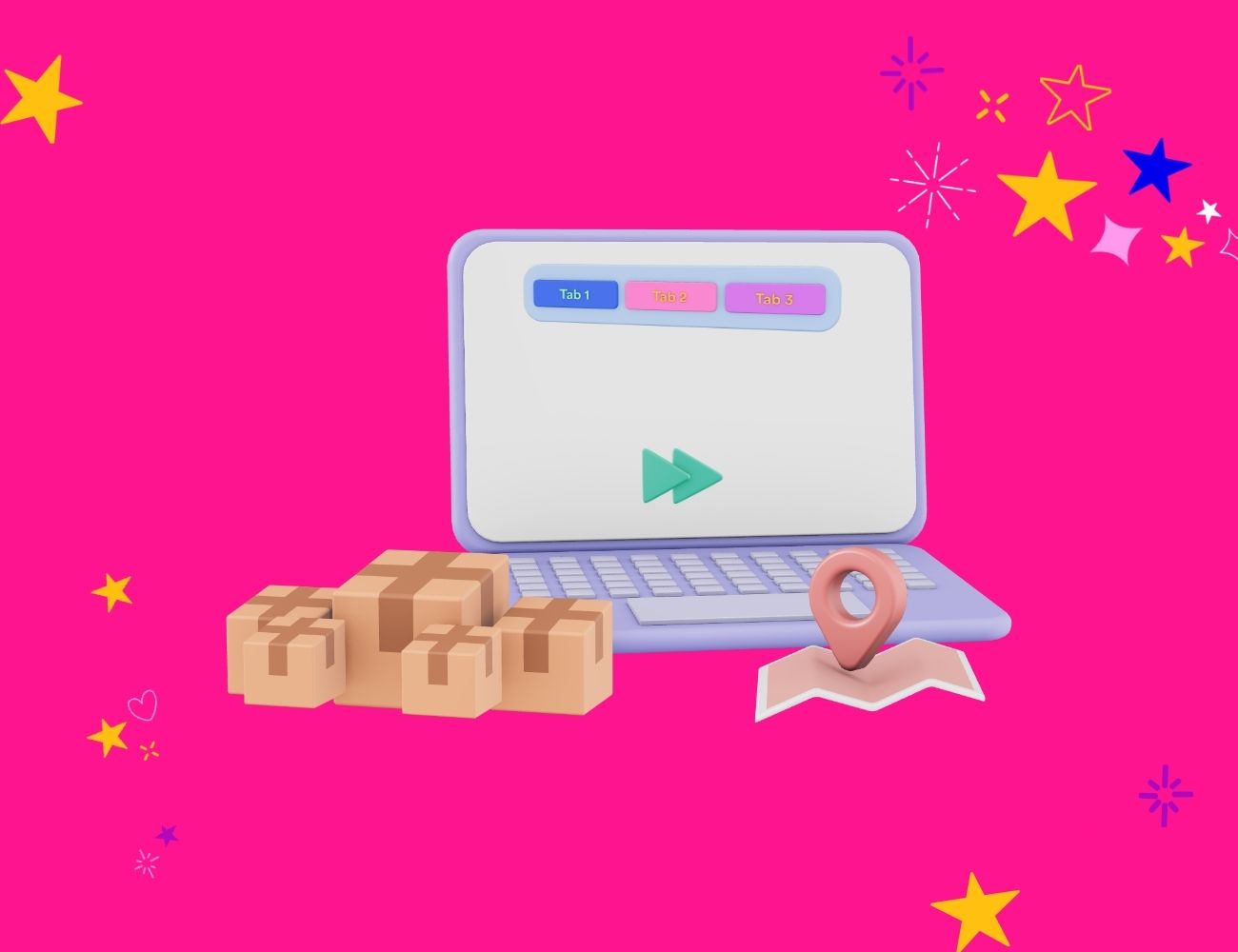 An open laptop with a navigation menu and click arrows on the screen to maximise your website impact