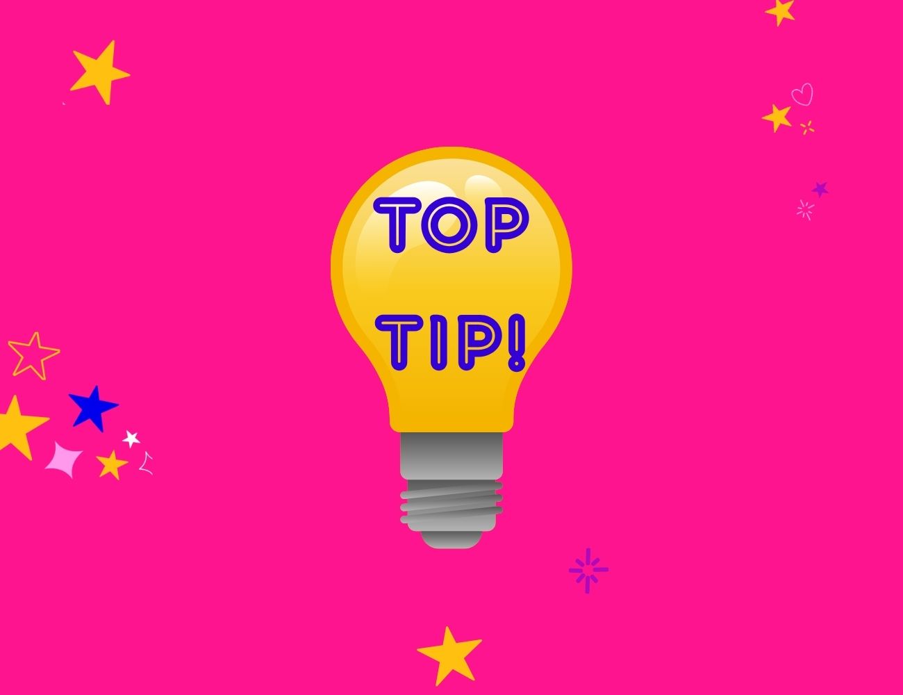 Updating your WordPress website lightbulb with 'top tip' written in it