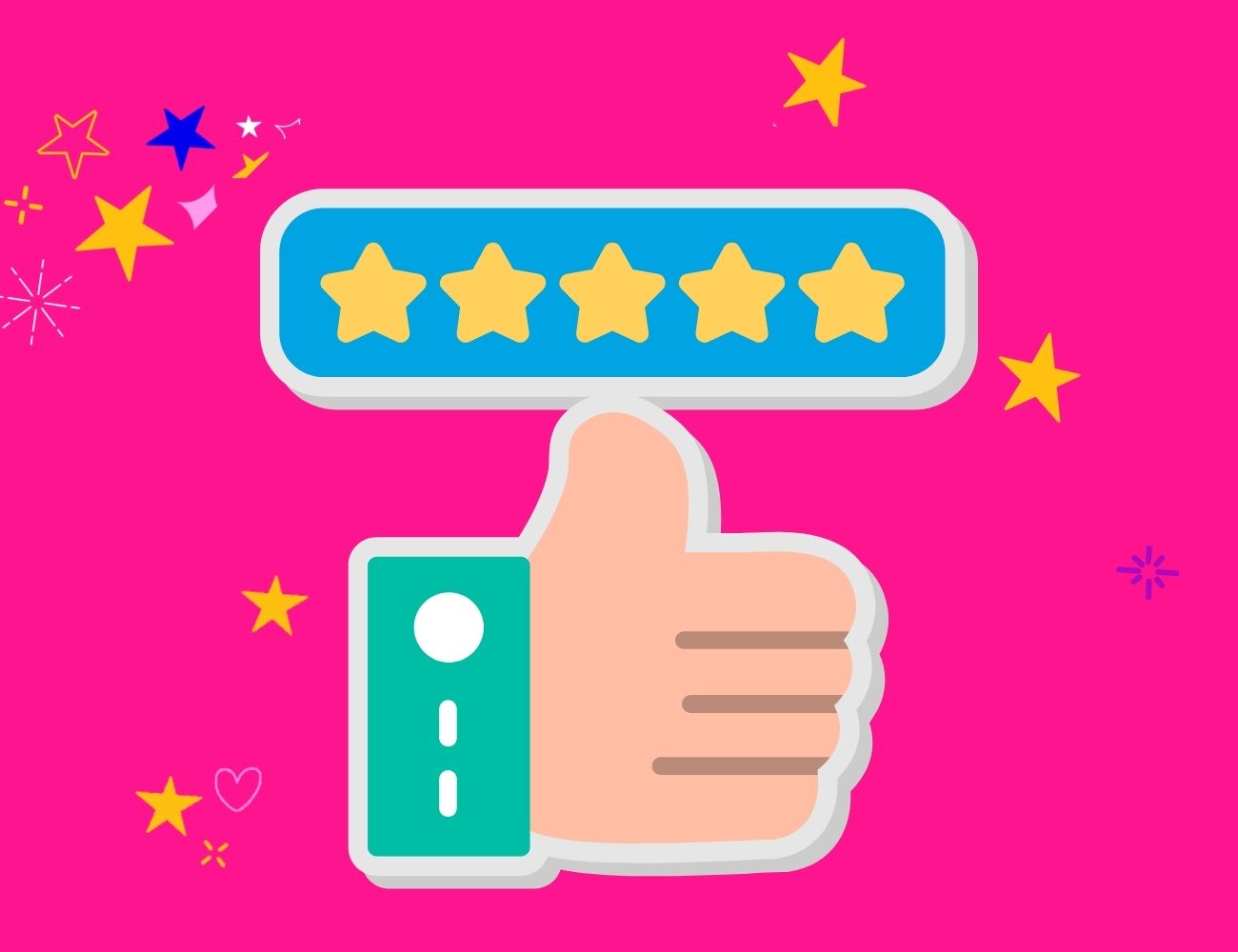 You need a website - A thumbs up with 5 stars above it to show credibility