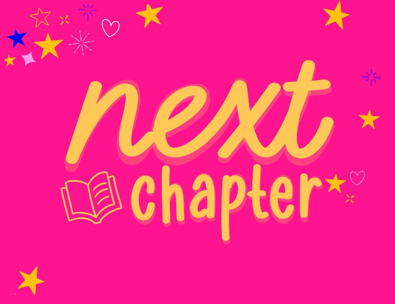 My website journey - the words 'The Next Chapter' and a book