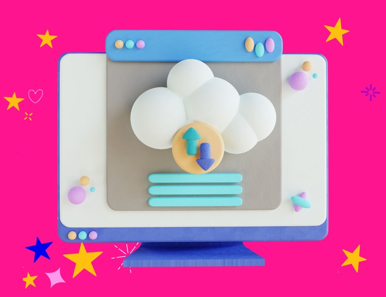 A computer screen with a backup to clouds showing on it - for the best WordPress plugins blog