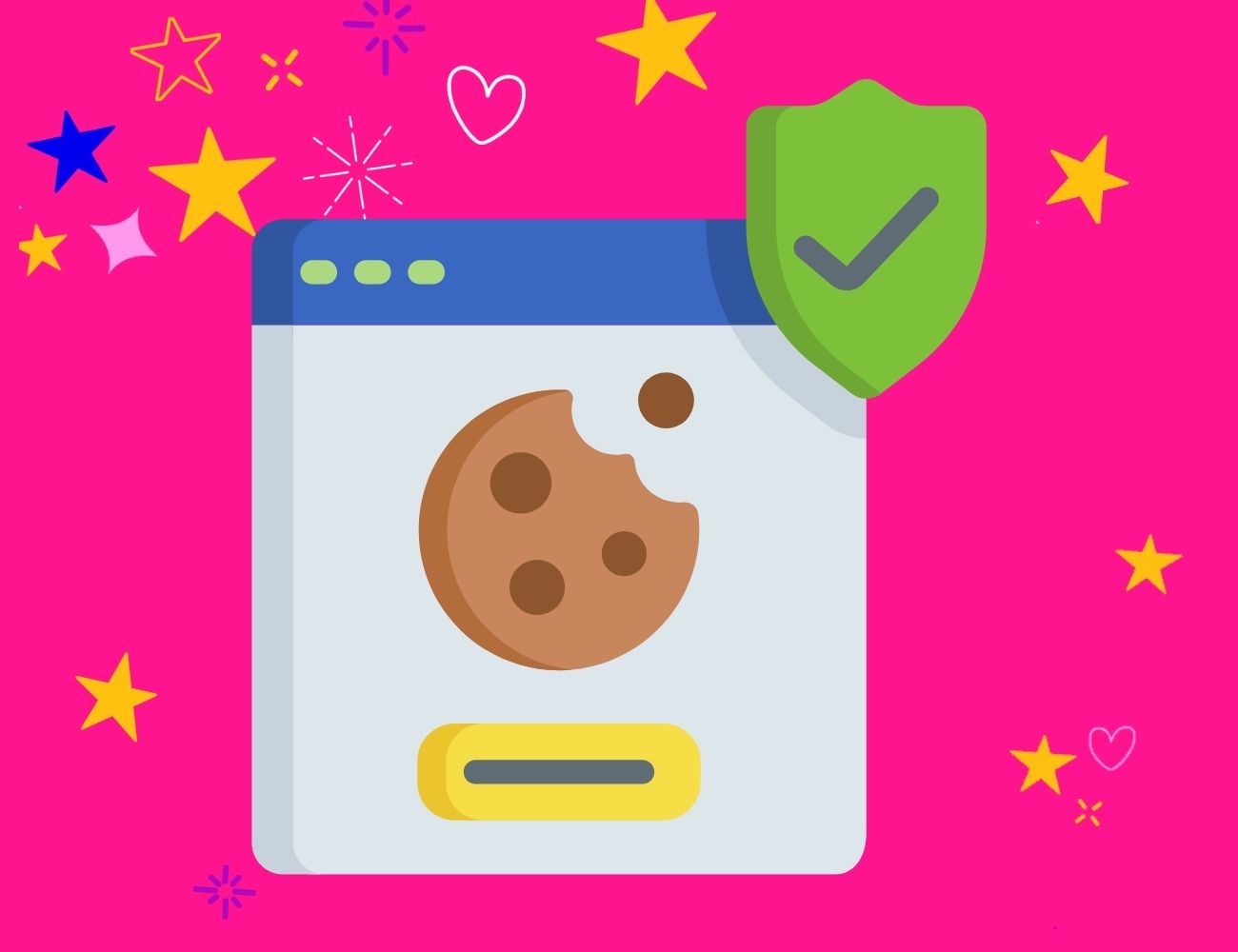 Website with a cookie on it and a green security shield for the best WordPress plugins blog