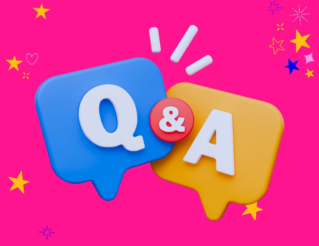 3d speech bubbles with Q & A in them for Help ChatGPT find your website blog