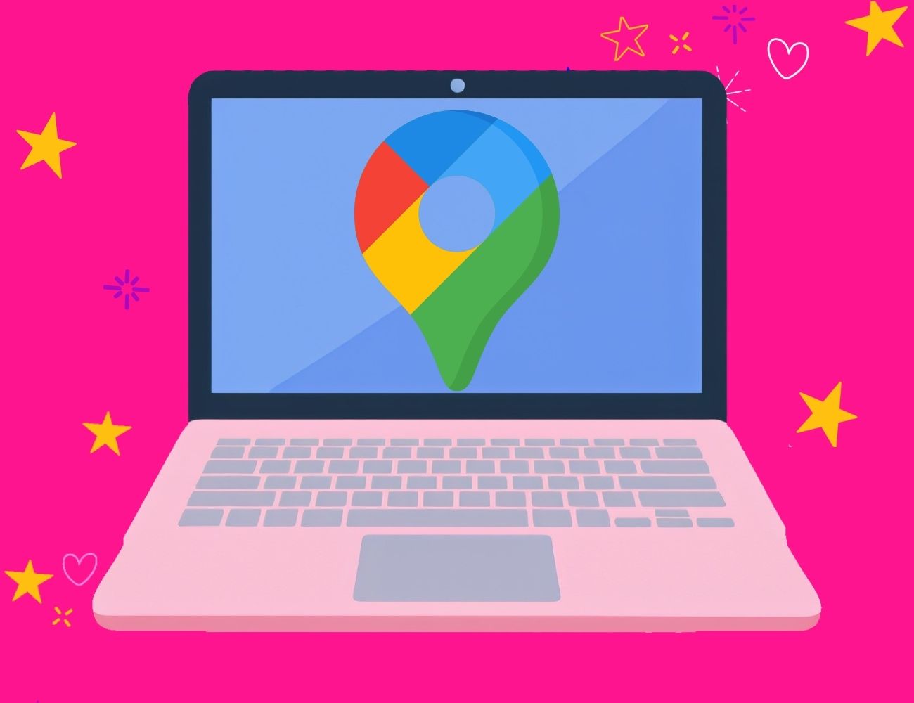 Laptop with a Google Maps pin showing on the screen - for my Business isn't showing up on ChatGPT